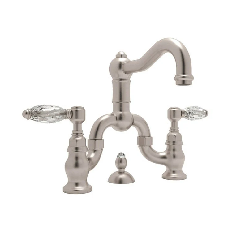 Lavatory Faucet Acqui Deck Mount 2 Swarovski Crystal Lever Satin Nickel 1.2 Gallons per Minute - Frankwebs