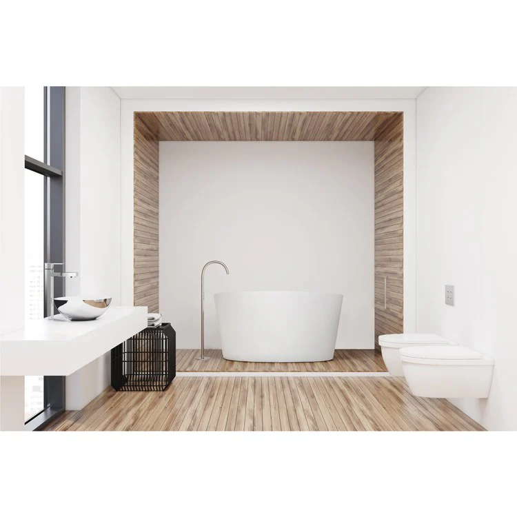 Soaking Tub Metro Collection Mizu 52 x 27 Inch Freestanding Tub Only Side Center White Hydroluxe SS - Frankwebs