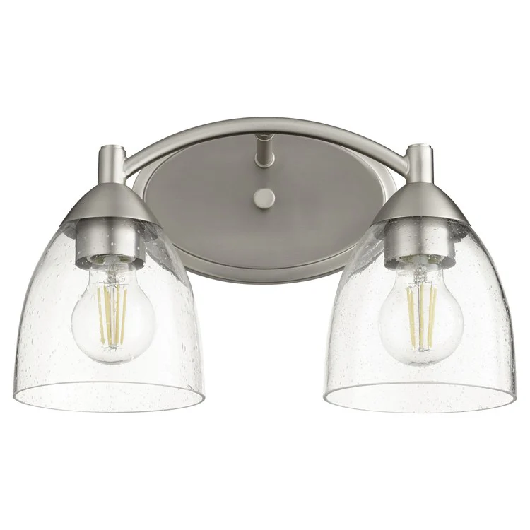 Barkley Two-Light Bathroom Vanity Fixture with Clear Seeded Glass Shades - Frankwebs