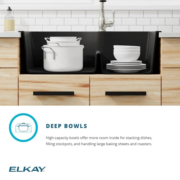 Kitchen Sink Quartz Classic 33 x 22 Inch Double Bowl Offset 60/40 with Aqua Divide Bisque Drop-In - Frankwebs