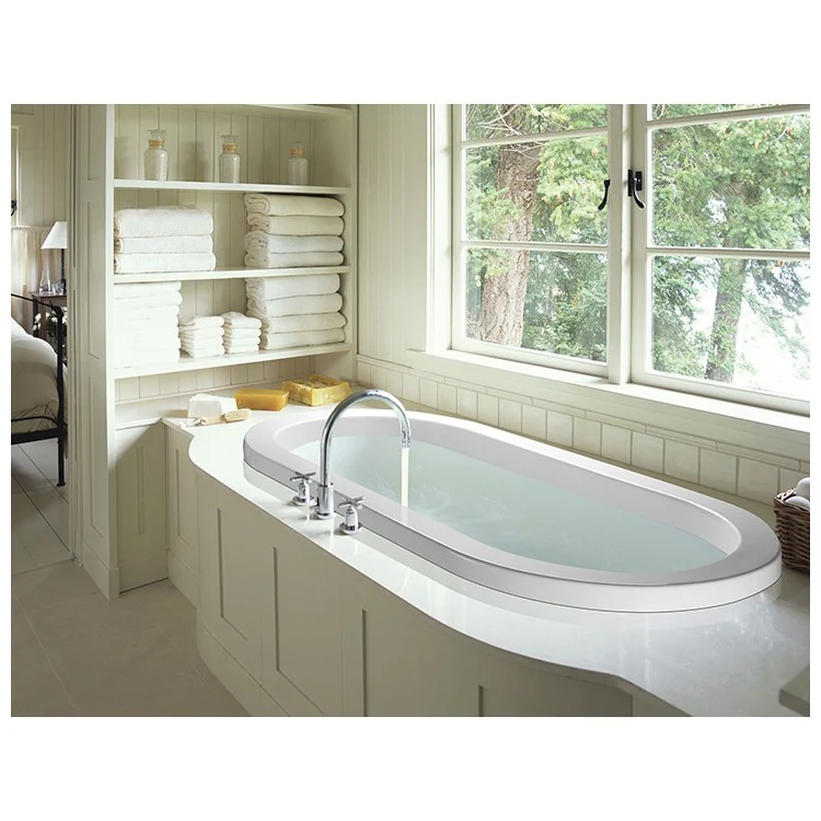 Soaking Tub New Yorker 5 71.875 x 36 Inch Undermount Center White Acrylic CXL 102 Gallons 21-1/4 Inch - Frankwebs