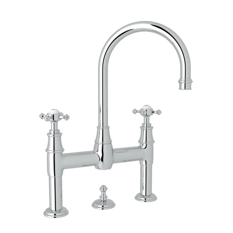 Lavatory Faucet Georgian Era Bridge 7-7/8 Inch Spread 2 Cross Polished Nickel 1.2 Gallons per Minute - Frankwebs