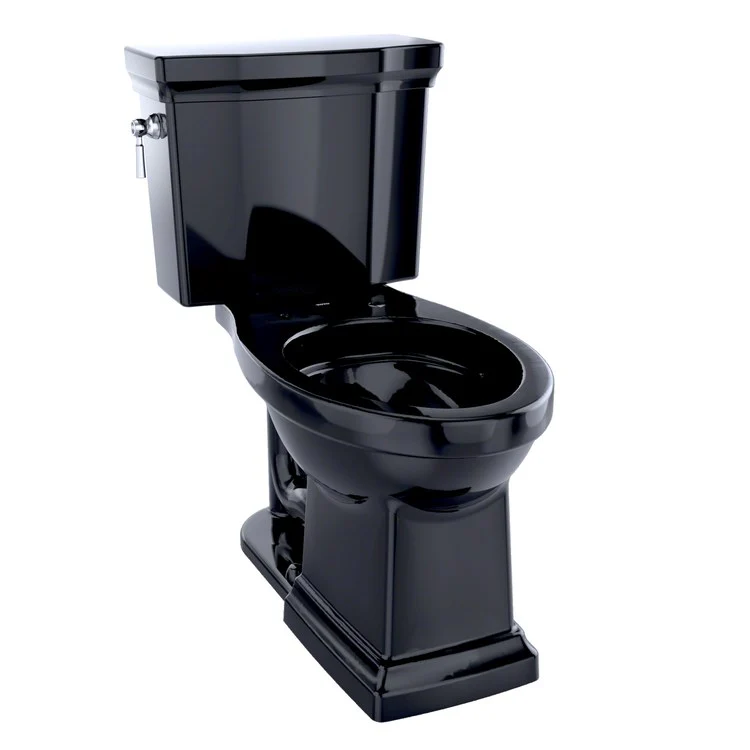 Toilet Promenade II 2 Pieces Close Coupled Universal Height Ebony Elongated ADA 31-1/4 Inch 1.28 Gallons per Flush Left Hand Chrome Less Seat - Frankwebs