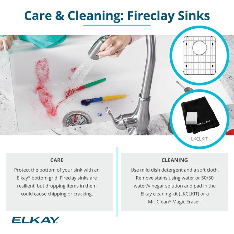 Sink Kit Fireclay Farmhouse Sink Kit 24.5 x 20 Inch Single Bowl White Bottom Grid Drain and Cleaning Kit - Frankwebs