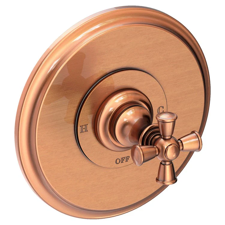 Pressure Balance Valve Trim Sutton Round 1 Cross Polished Gold PVD ADA Depth 4 Inch - Frankwebs