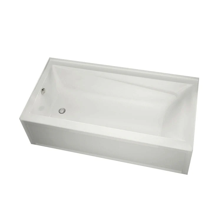 Soaking Tub Exhibit 59-7/8 x 42 x 18 Inch Alcove Left White Acrylic - Frankwebs