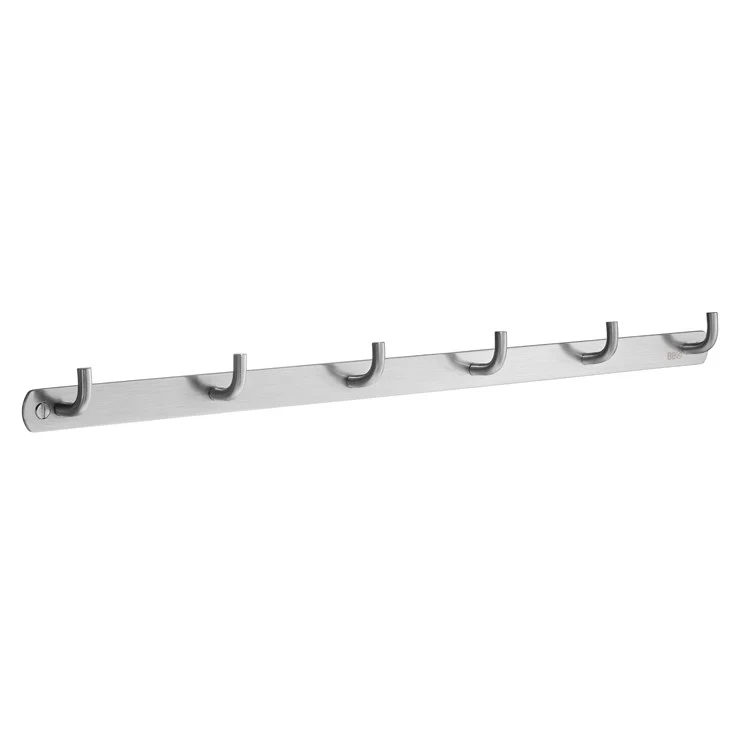 Coat Rack 6 Hook 1 x 1 x 1-1/8 Inch Brushed Stainless Steel Brass - Frankwebs