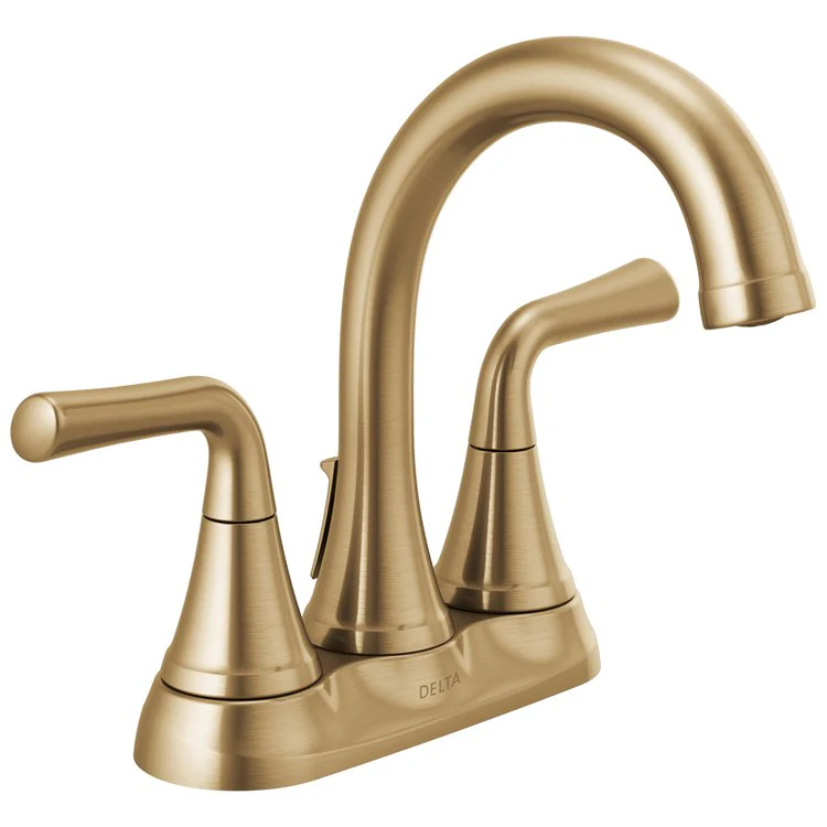 Lavatory Faucet Kayra Centerset 4 Inch Spread 2 Lever ADA WaterSense Brilliance Champagne Bronze 1.2 Gallons per Minute Metal Pop-Up 3 Hole - Frankwebs