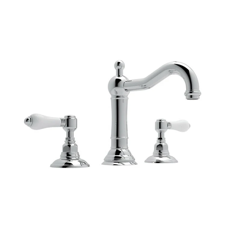 Lavatory Faucet Acqui Widespread 2 Porcelain Lever Unlacquered Brass 1.2 Gallons per Minute - Frankwebs