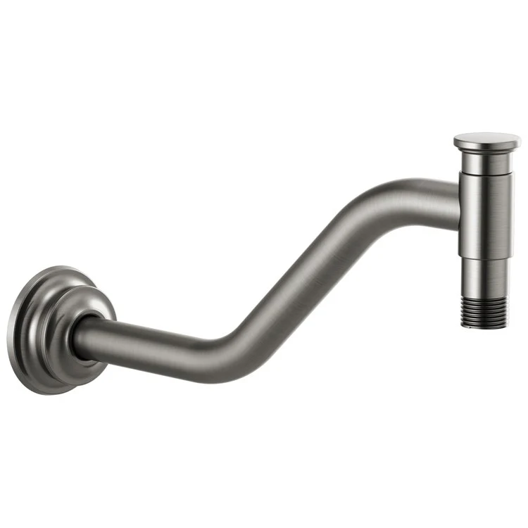 Shower Arm Invari Angled with Flange Brilliance Luxe Gold 11 Inch 1/2 Inch NPT Brass Wall Mount - Frankwebs