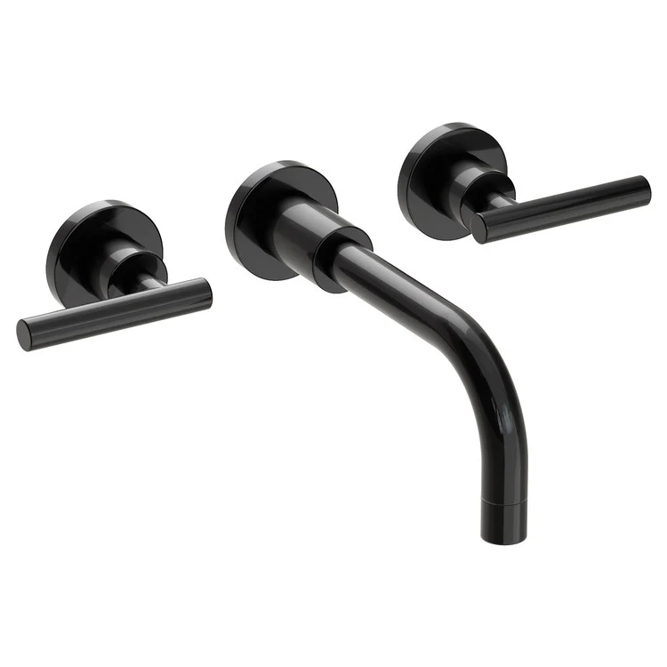 East Linear Two Handle Wall-Mount Bathroom Faucet with Lever Handles - Polished Chrome - Frankwebs