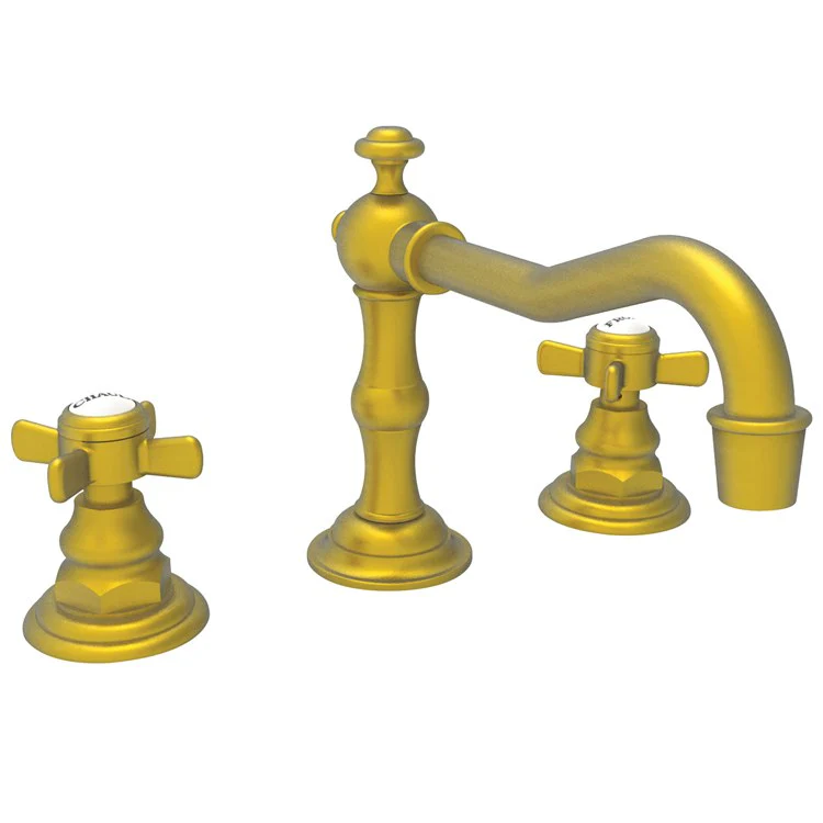 Lavatory Faucet Fairfield Widespread 8 to 20 Inch Spread 2 Cross ADA Satin Brass PVD 1.2 Gallons per Minute Brass Spout Height 3-5/16 Inch - Frankwebs