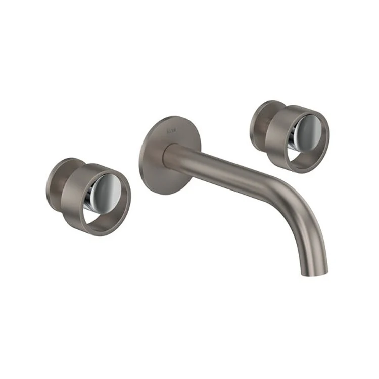 Lavatory Faucet Eclissi Wall Mount 2 Circular Satin Nickel 1.2 Gallons per Minute 7-3/4 Inch - Frankwebs
