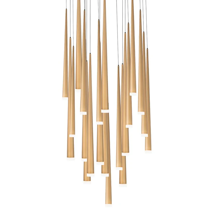 Cascade 21-Light LED Etched Glass Round Chandelier 3500K - Frankwebs