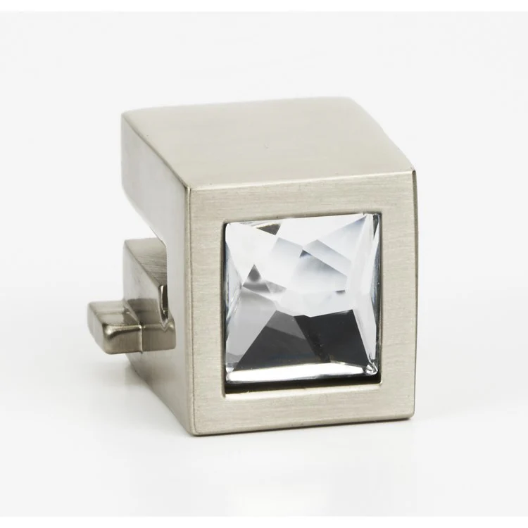 Post Ring Pull Crystal Large Square Polished Chrome 3-1/2 Inch Brass - Frankwebs