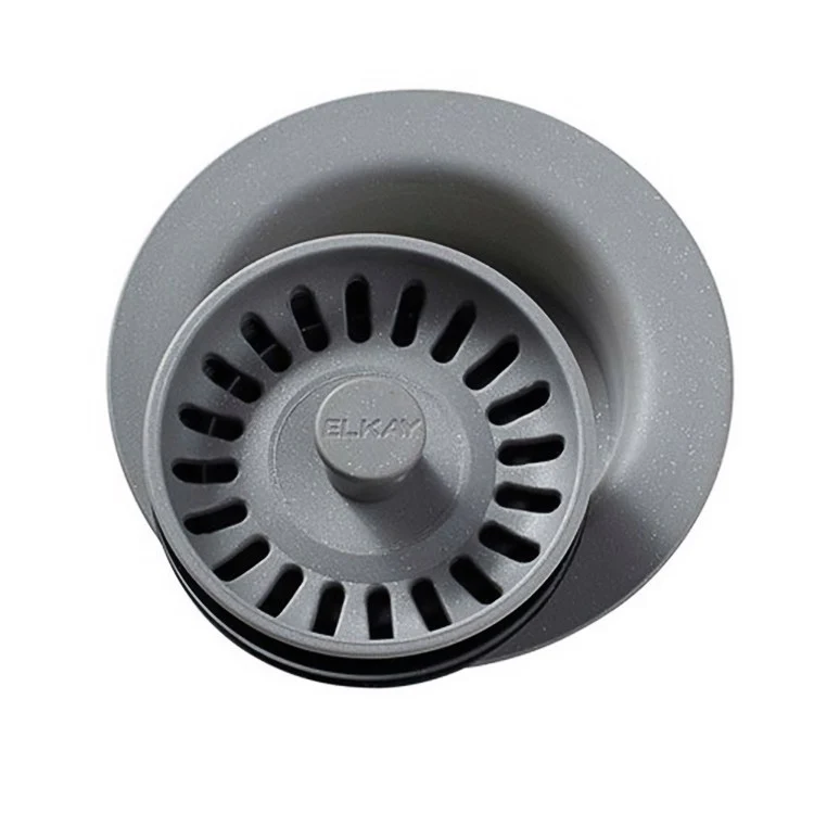Disposal Flange with Removable Basket Strainer and Rubber Stopper Charcoal 3-1/2 Inch Polymer for Sinks with 3-1/2