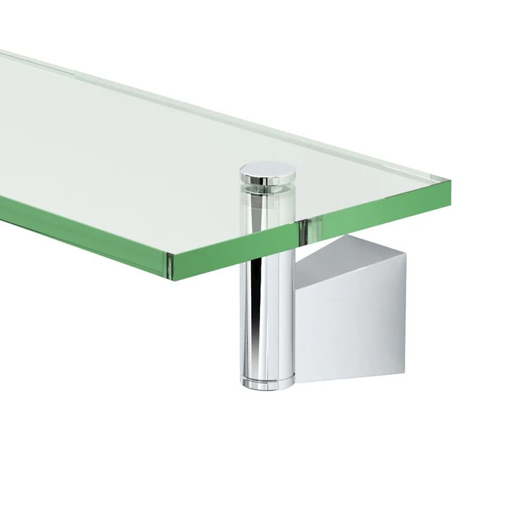 Shelf Bleu Rectangle Glass Shelf Chrome 20.125 Inch Tempered Glass - Frankwebs