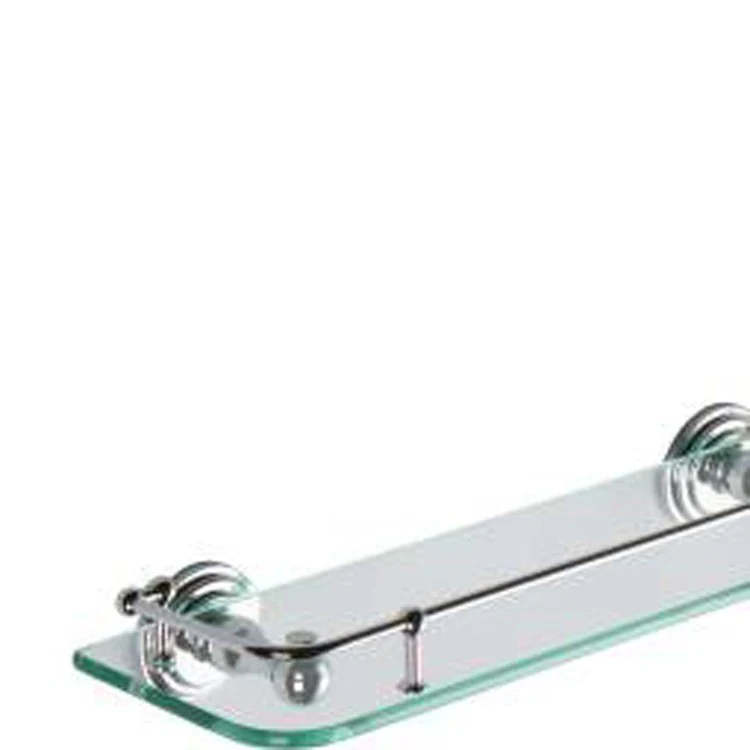 Shelf Chelsea Galley Rail Satin Nickel 18 Inch Brass/Glass - Frankwebs