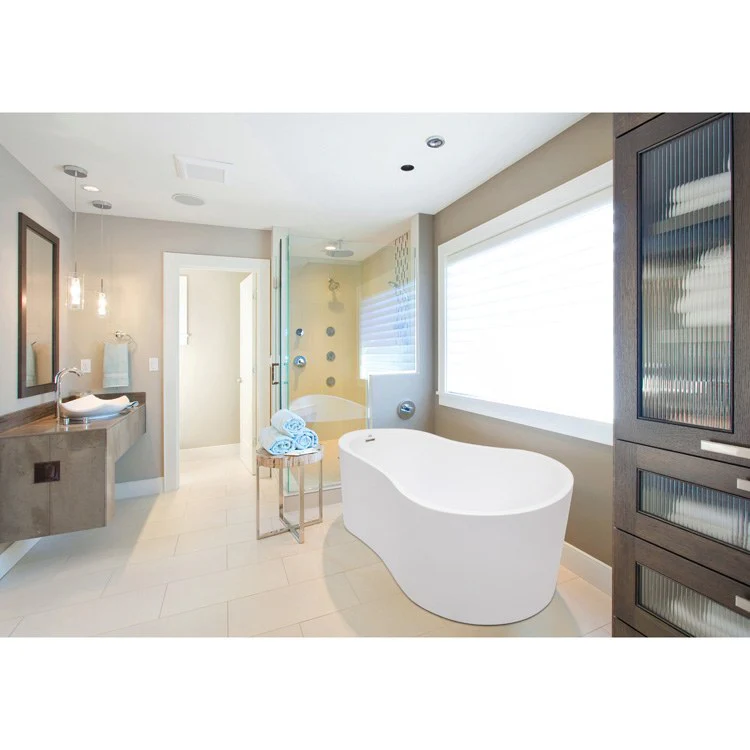 Soaking Tub Metro Collection Anaha 64 x 36 Inch Freestanding Tub Only End Almond Hydroluxe SS - Frankwebs