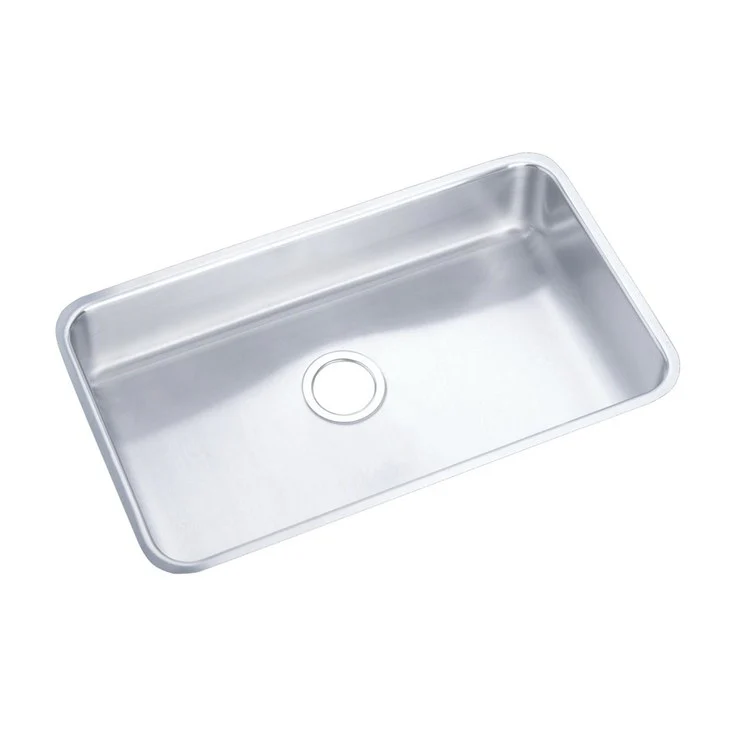 Kitchen Sink Pursuit 30.5 x 18.5 Inch Single Bowl Outdoor Lustrous Satin Undermount Drain Location Rear Center Side and Bottom Pads - Frankwebs