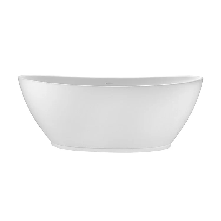 Soaking Tub Elise 73 x 37 Inch Freestanding Integrated Pedestal Center White Gloss Sculpturestone 102 Gallons 21-3/4 Inch - Frankwebs