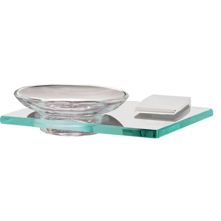 Soap Dish Manhattan Bath Satin Nickel Concealed Wall Mount Glass 4-5/8 x 6-3/4 Inch - Frankwebs