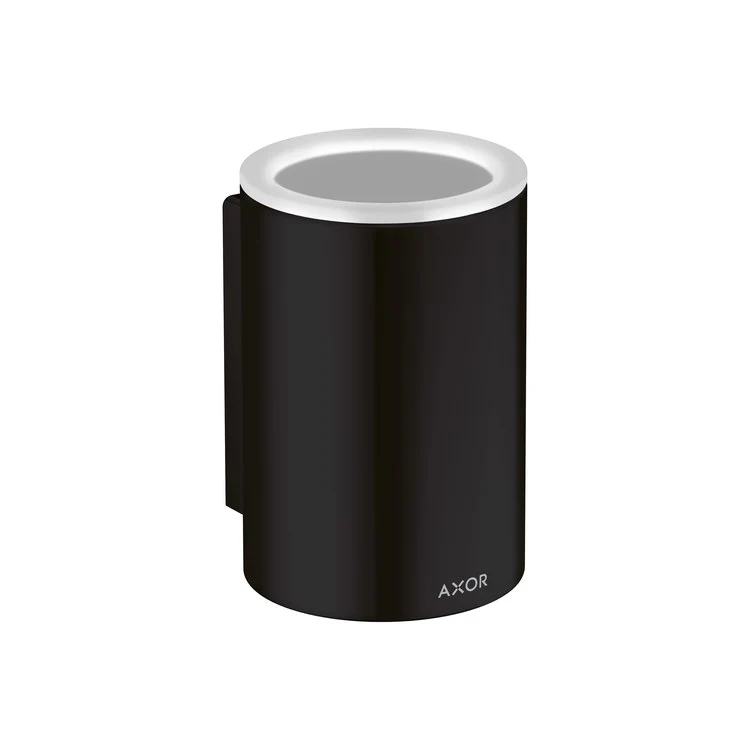 Toothbrush Holder Universal Circular Matte Black Wall Mount Removable Metal/Glass - Frankwebs