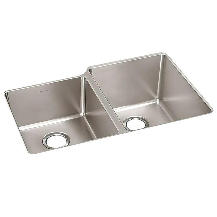 Kitchen Sink Lustertone Iconix 31.25 x 20.5 Inch Double Bowl Offset Luminous Satin Undermount - Frankwebs