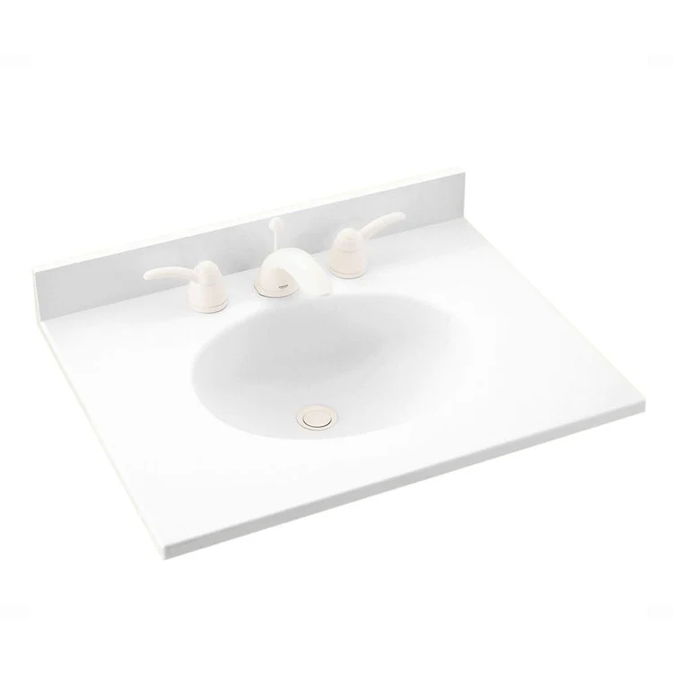 Vanity Top Ellipse 19 x 17 Inch ADA Tahiti White Swanstone 3 Hole - Frankwebs