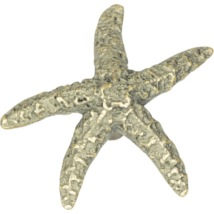Knob Atlas Nautical/Ocean Starfish Verdigris Zinc Alloy 2 Inch 1 Inch - Frankwebs