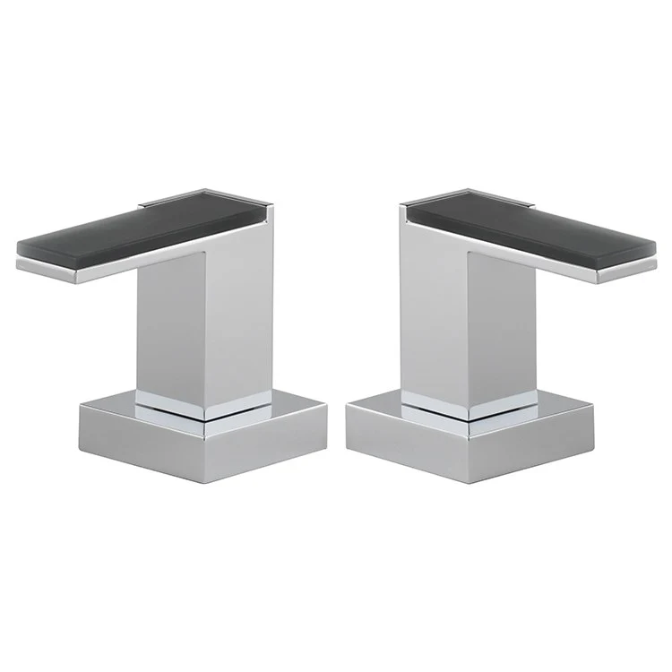 Siderna Metal Roman Tub Faucet Lever Handle Set with Solar Gray Glass Accents - Frankwebs