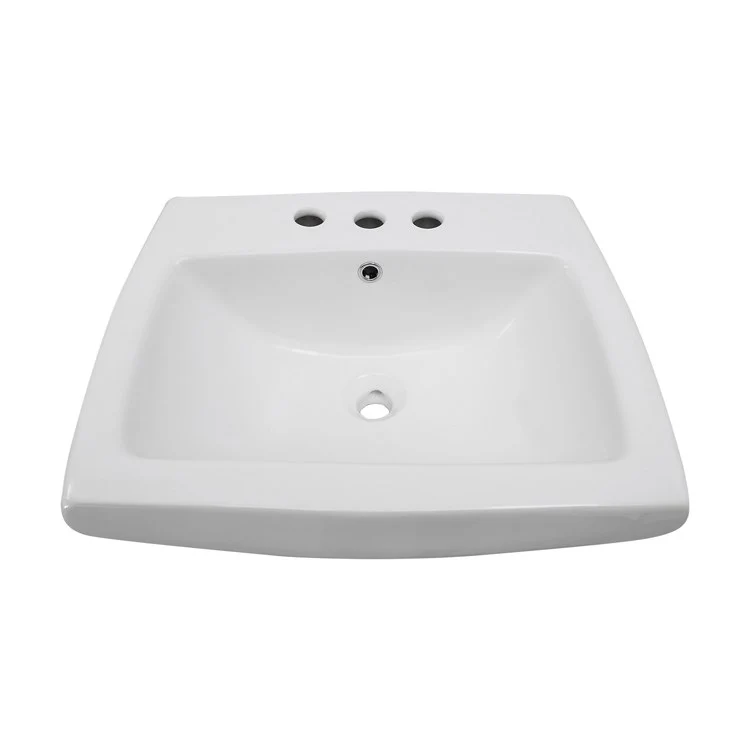 Pedestal Lavatory Ambrose Mini Widespread White Center Rectangular - Frankwebs