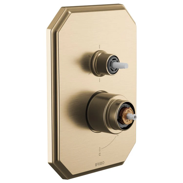 Pressure Balance Valve Trim Beauclere with Integrated 6 Function Diverter Less Handle Brilliance Black Onyx - Frankwebs