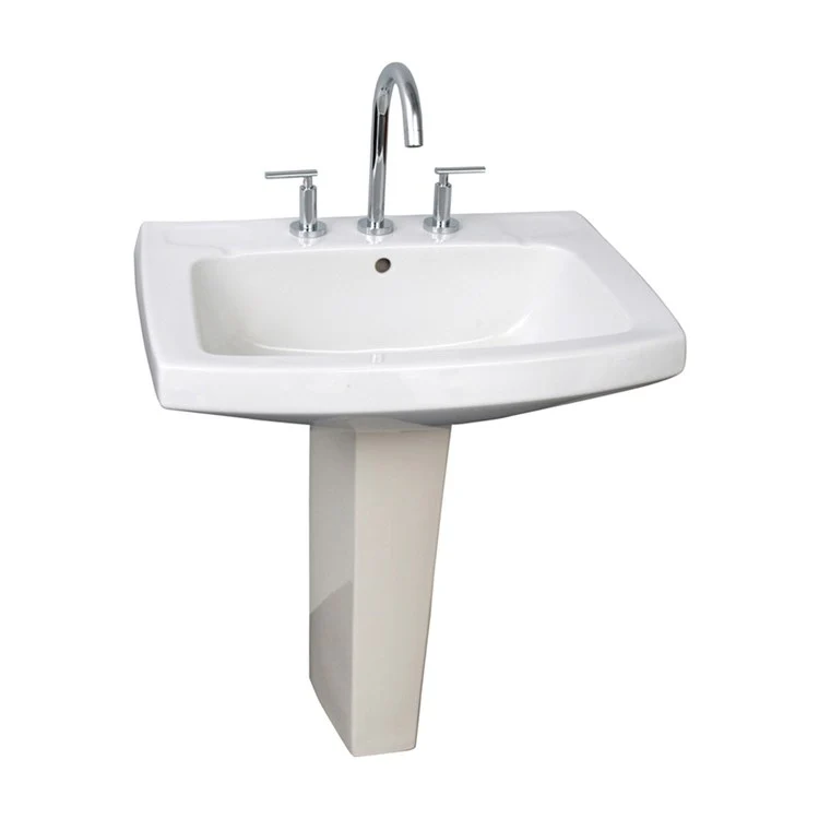 Pedestal Lavatory Galaxy Widespread White Rectangular - Frankwebs