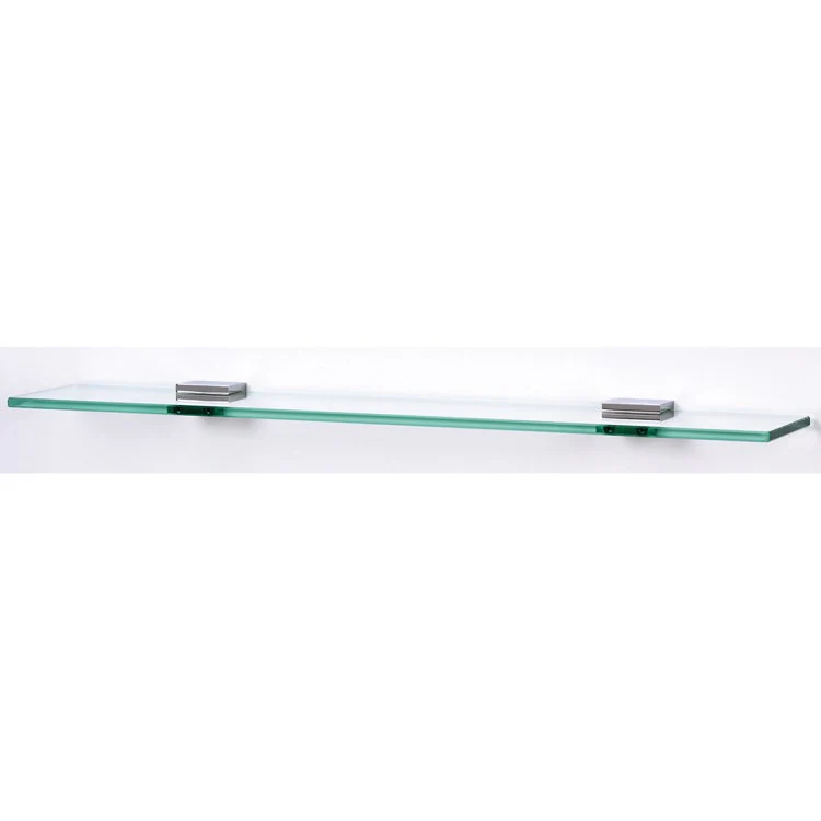 Shelf Contemporary II Bath with Brackets Unlacquered Brass 18 Inch Brass/Glass 4-1/2 Inch - Frankwebs