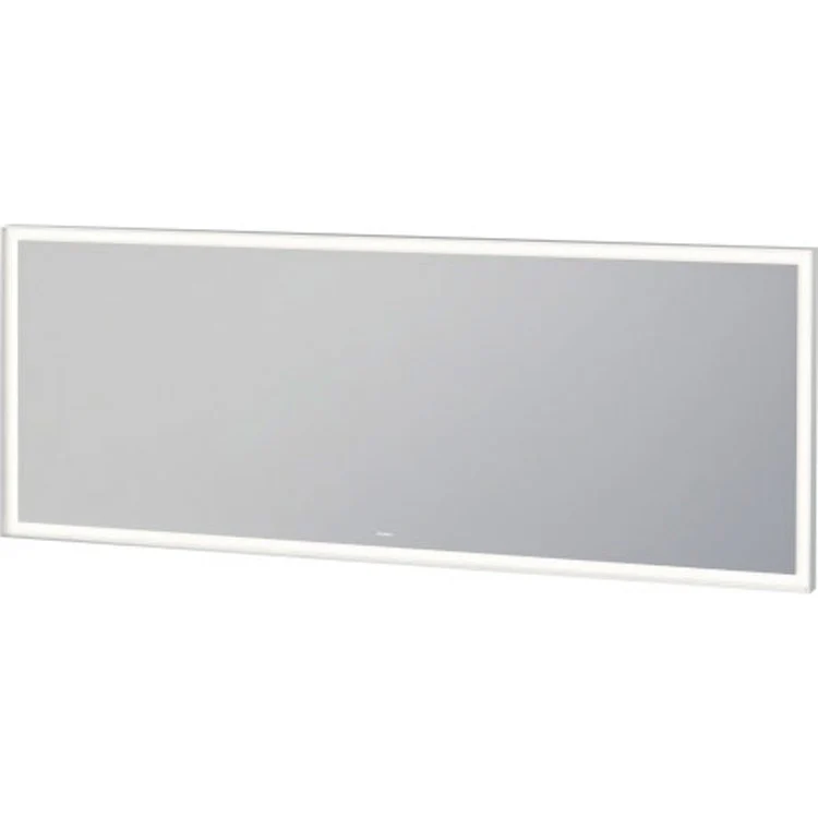Mirror L-Cube 27-1/2 x 70-7/8 Inch White Aluminum with Lighting Rectangle - Frankwebs