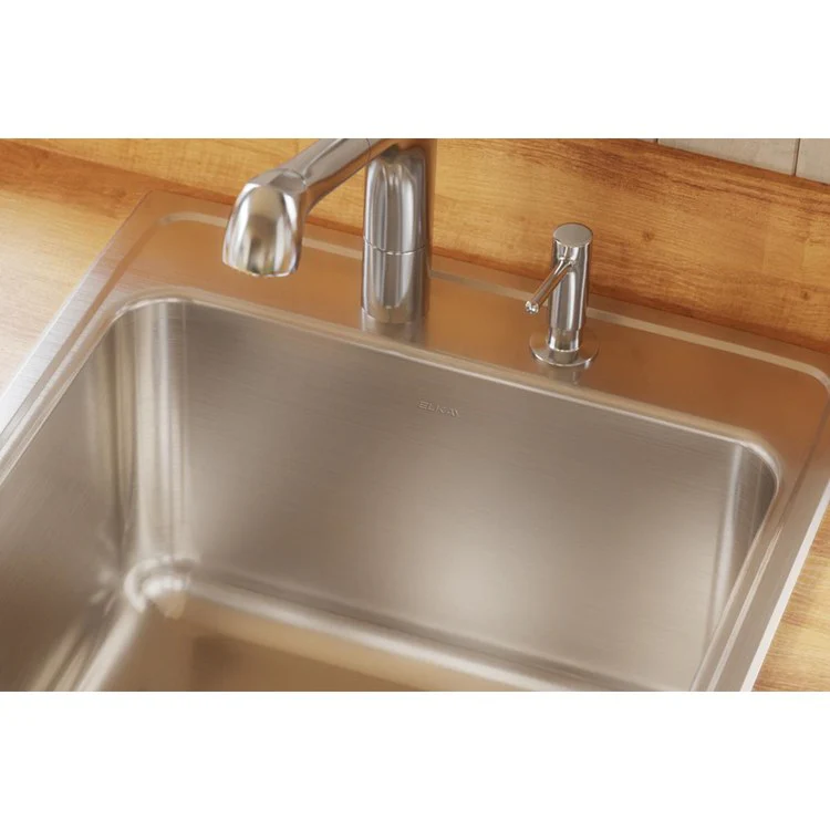 Kitchen Sink Lustertone Classic 22 x 22 Inch Single Bowl 1 Hole Lustrous Satin Drop-In 12-1/8 Inch - Frankwebs
