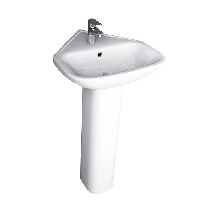 Pedestal Lavatory Corner Eden 450 White Rectangular - Frankwebs