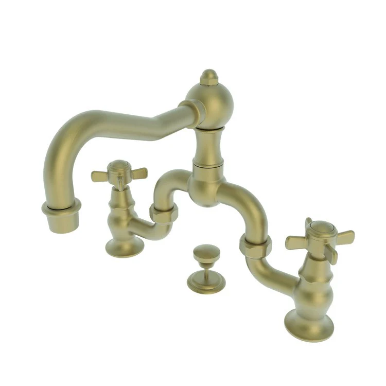 Lavatory Faucet Fairfield Bridge 8 to 9-3/4 Inch Spread 2 Cross ADA WaterSense Antique Copper 1.2 Gallons Per Minute Brass Pop Up Spout Reach 7-3/16 Inch - Frankwebs