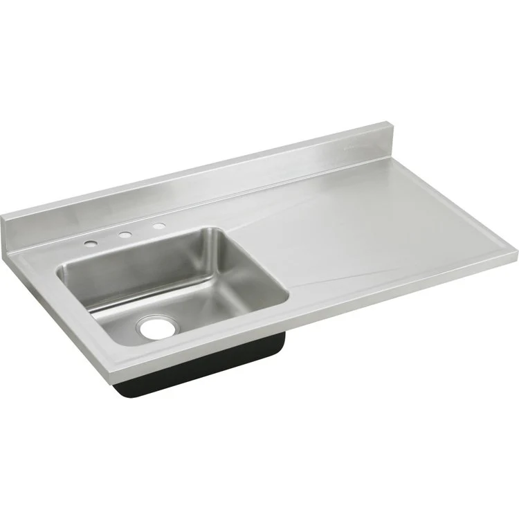 Kitchen Sink Lustertone Classic 48 x 25 Inch Single Bowl Left 3 Hole Lustertone Sink Top Drain Location Rear Center Full Spray Sides and Bottom - Frankwebs