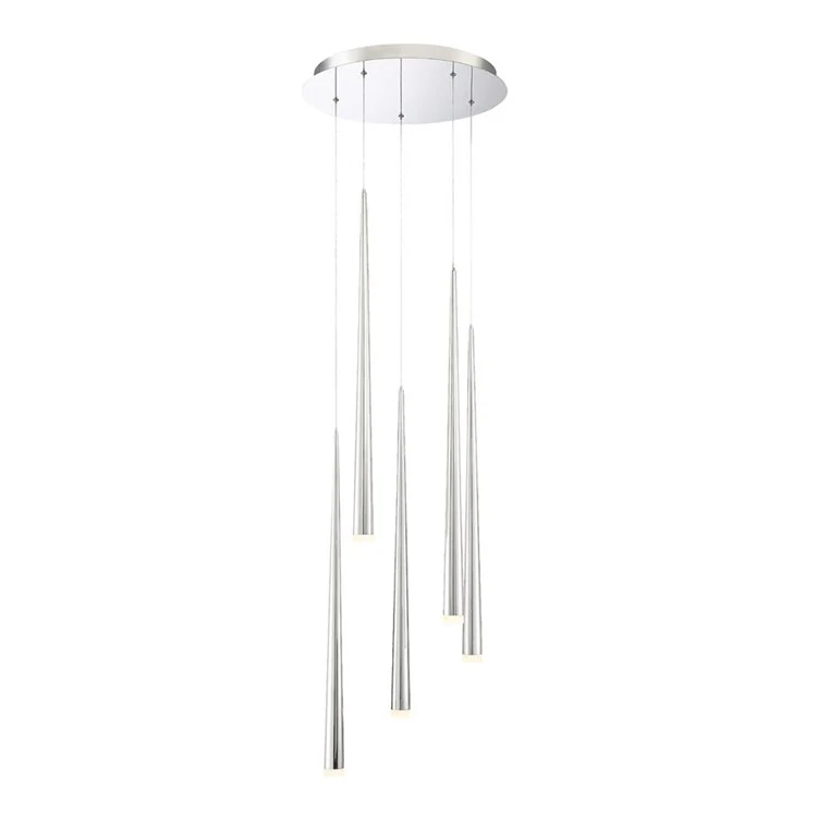Cascade Five-Light LED Etched Glass Round Chandelier 3500K - Frankwebs