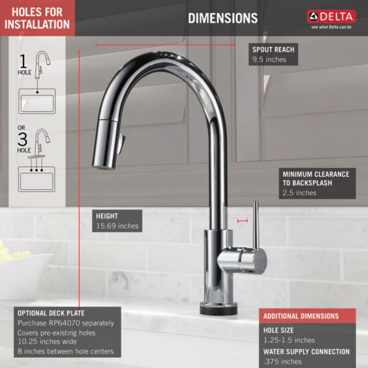Trinsic VoiceIQ Single Handle Pull-Down Kitchen Faucet with Touch2O Technology - Frankwebs
