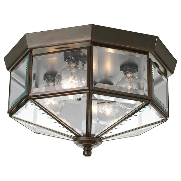 Bound Beveled Glass Four-Light Flush Mount Ceiling Lighting Fixture - Frankwebs