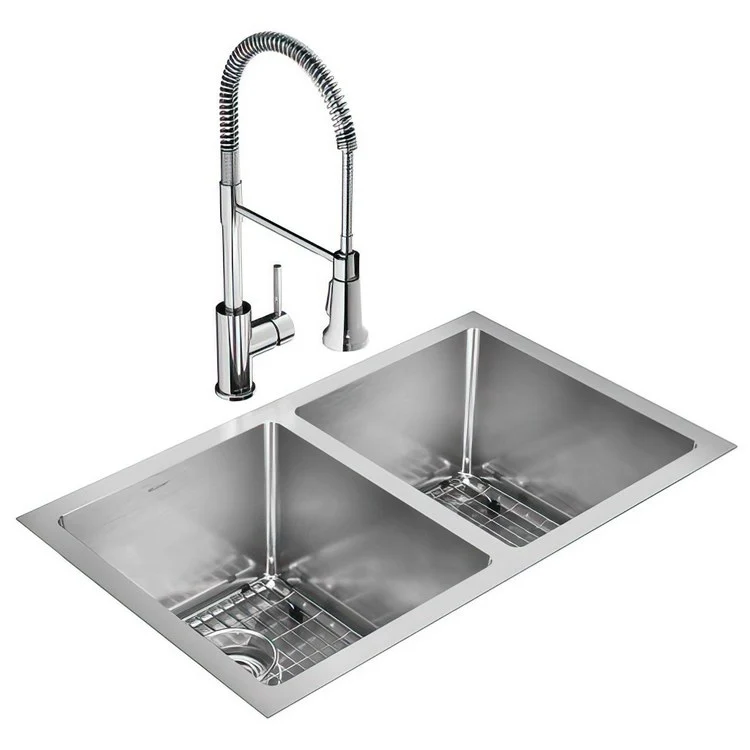 Kitchen Sink Crosstown 30.75 x 18.5 Inch Double Bowl Equal Kit 1 Hole Polished Satin Undermount - Frankwebs