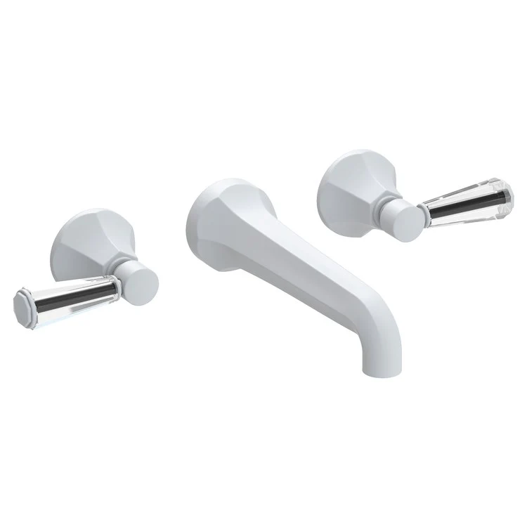 Lavatory Faucet Metropole Wall Mount 8 Inch Spread 2 Lever ADA WaterSense Midnight Chrome 1.2 Gallons Per Minute Brass/Crystal Less Drain Spout Reach 7-1/2 Inch - Frankwebs