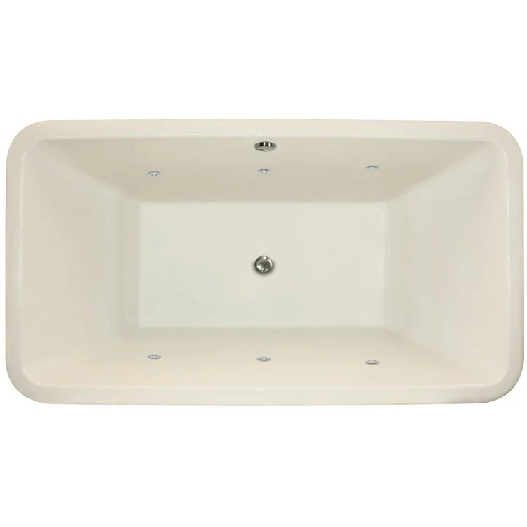 Whirlpool Tub Designer Collection Natasha 66 x 36 x 21 Inch Drop-In Center Drain Biscuit Rectangle - Frankwebs