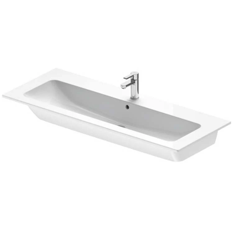 Lavatory Sink ME by Starck Wall Mount with Overflow 19-1/4 x 48-3/8 Inch Rectangle White 1 Hole - Frankwebs