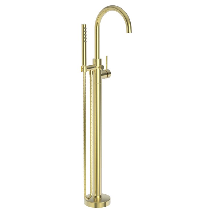 Tub Filler Priya Freestanding with Handshower 1 Lever ADA French Gold PVD 1 Hole - Frankwebs