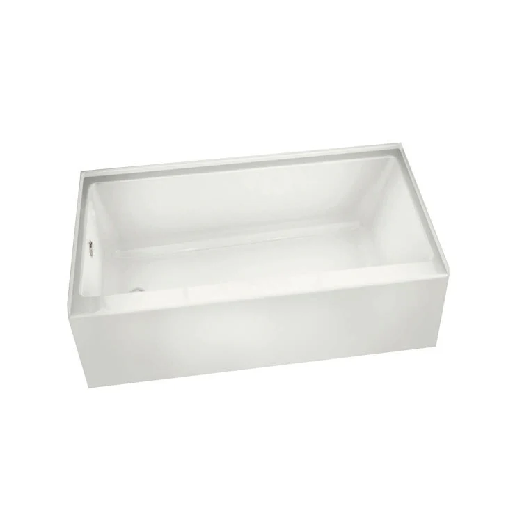 Soaking Tub Rubix 59-3/4 x 30 x 18-3/8 Inch Alcove Left White Acrylic - Frankwebs