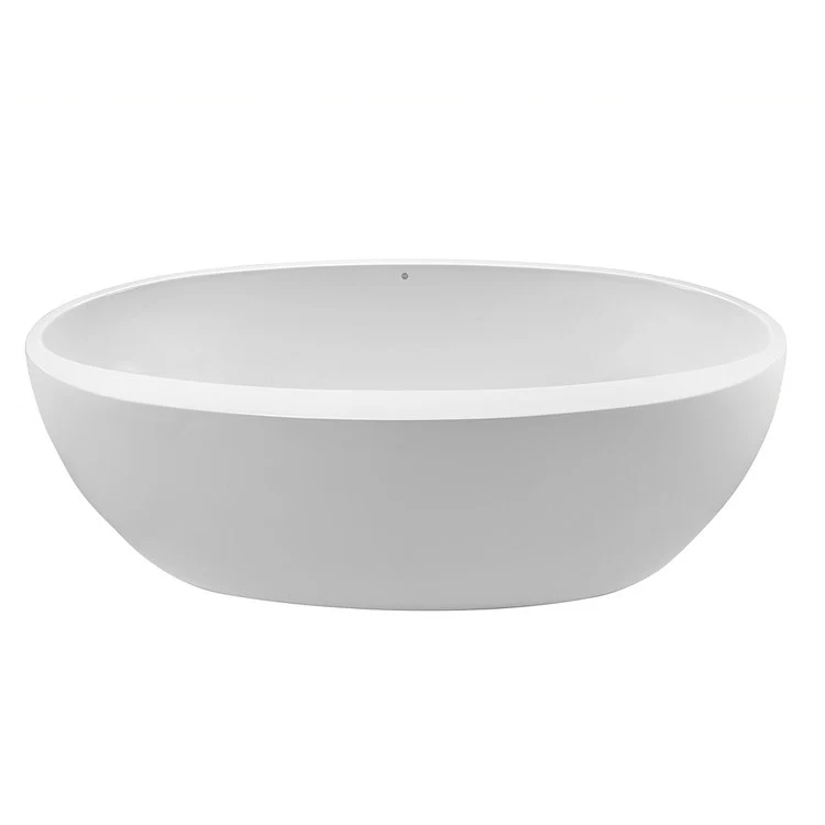 Air Tub Cassandra 71.75 x 37.5 Inch Freestanding Air Bath Center White Matte Oval Sculpturestone 77 Gallons 22-1/4 Inch - Frankwebs